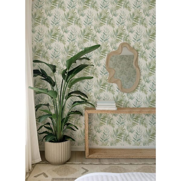 Serenade Sea Green Ferns Wallpaper