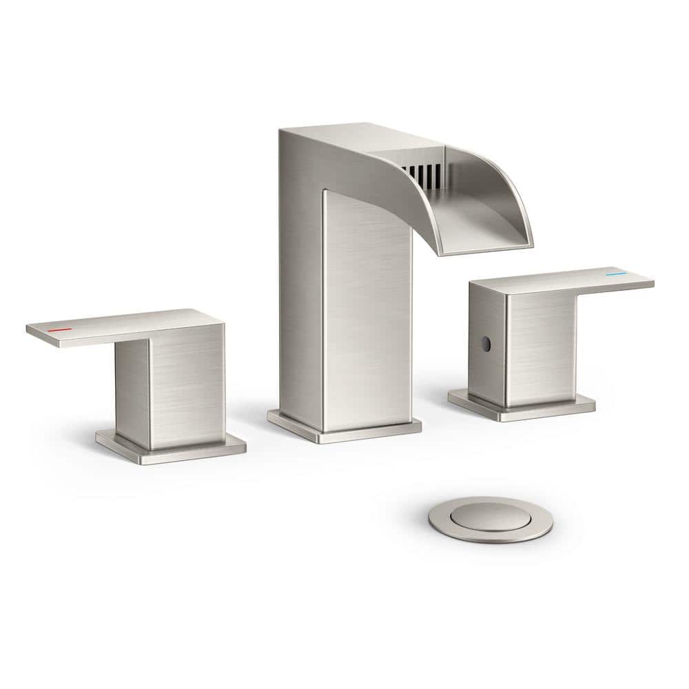 8 in. Widespread Double Handle Bathroom Faucet with Drip-Free 1.5 GPM Water