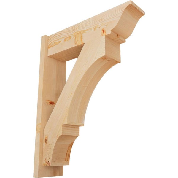 Ekena Millwork 8 in. x 34 in. x 26 in. Balboa Traditional Smooth Douglas Fir Outlooker