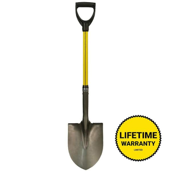 30 in. Classic Fiberglass Handle with D-Grip and Heavy-Duty Round Point Steel Blade Shovel