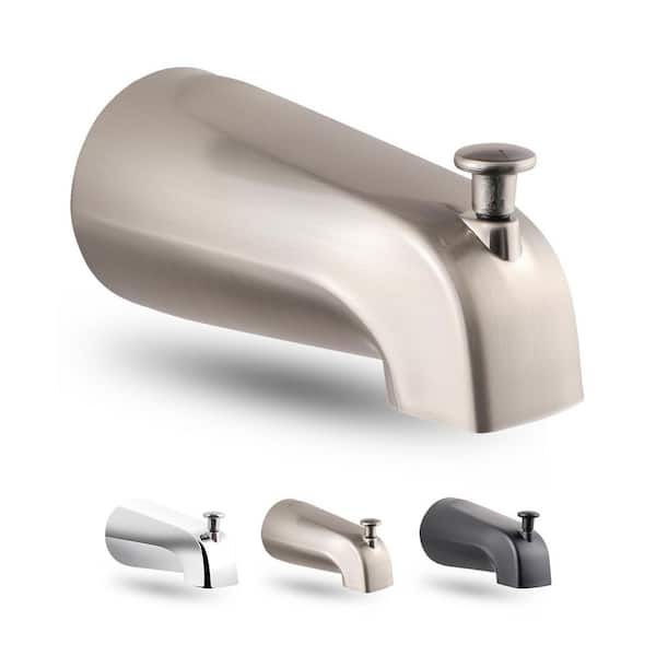 Tub Spout 1/2 in. FIP Nose Thread Bathtub Faucet with Diverter Brushed Nickel