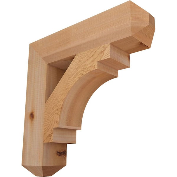 Ekena Millwork 3.5 in. x 18 in. x 18 in. Western Red Cedar Merced Craftsman Smooth Bracket