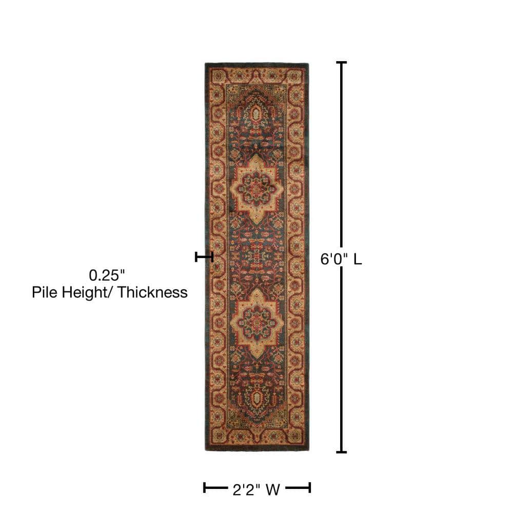 Mahal MAH656 Power Loomed Indoor Runner Rug - Navy/Natural - 2'2"x6' - Safavieh.