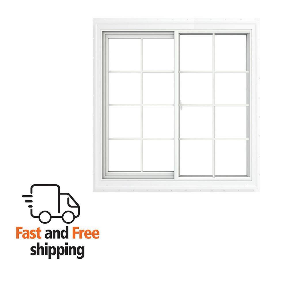 JELD-WEN V-2500 Series 47.5 in. W x 35.5 in. H Left-Handed White Vinyl ...