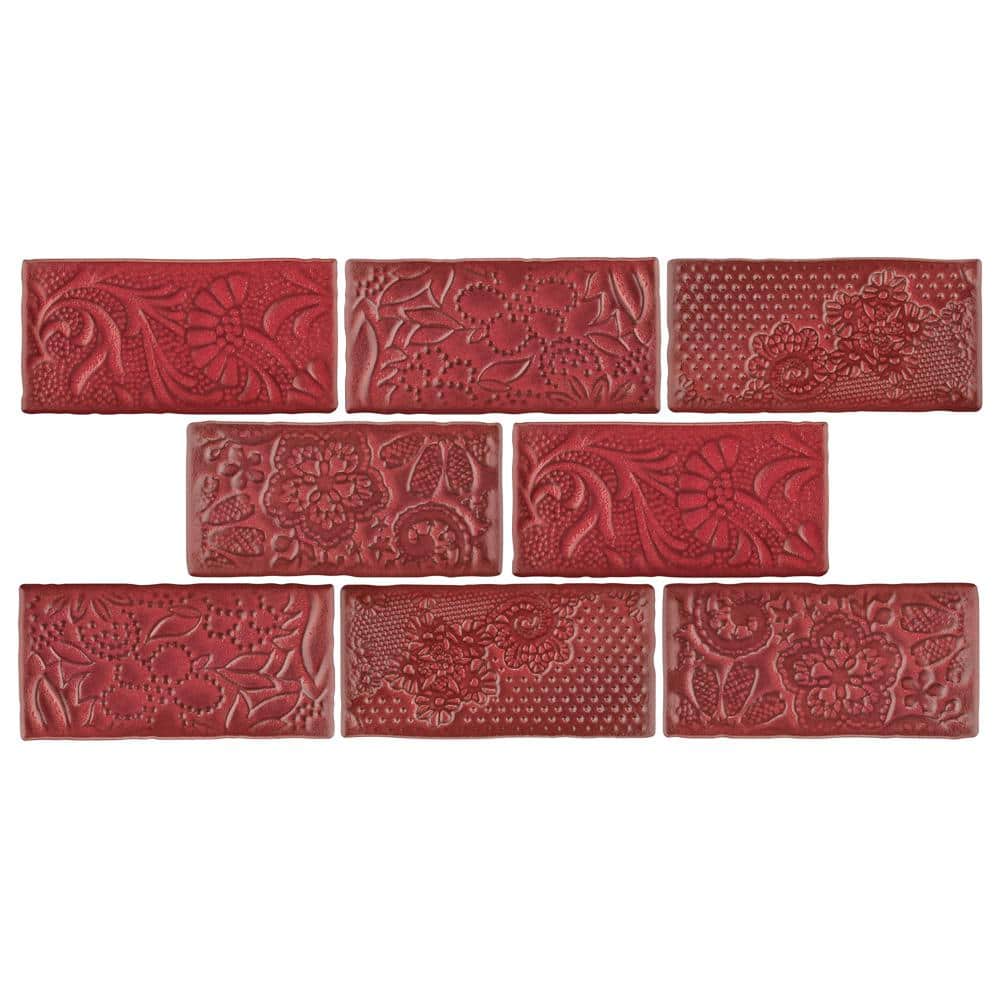 Antic Feelings Red Moon 3 in. x 6 in. Ceramic Wall Take Home Tile Sample price history on PriceWatchPro