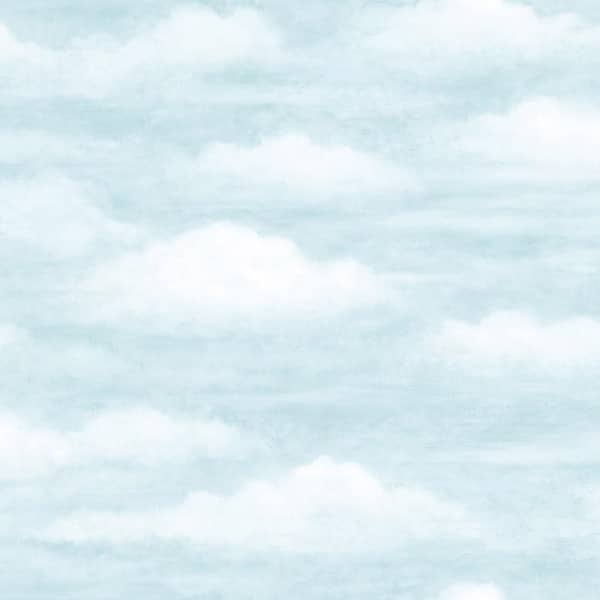 Chesapeake Daydreamer Light Blue Clouds Faux Effects Light Blue Wallpaper Sample