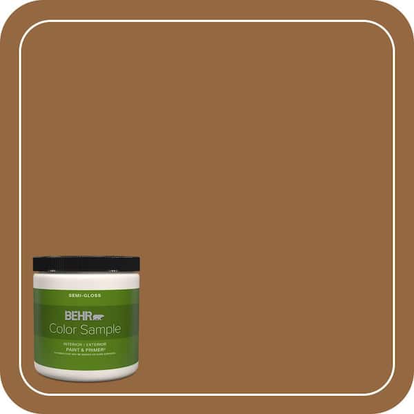 BEHR PREMIUM PLUS 8 oz. #MQ2-06 Gilded Glamour Semi-Gloss Interior/Exterior Paint & Primer Color Sample