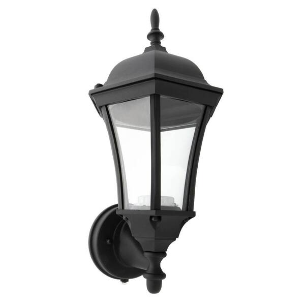 Maxxima 1 Light Black Led Outdoor Wall Lantern Sconce With Dusk To Dawn Sensor Mel 17100w The