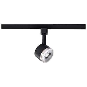 Matte Black/Brushed Nickel Integrated LED Fixed Track Round Back Head
