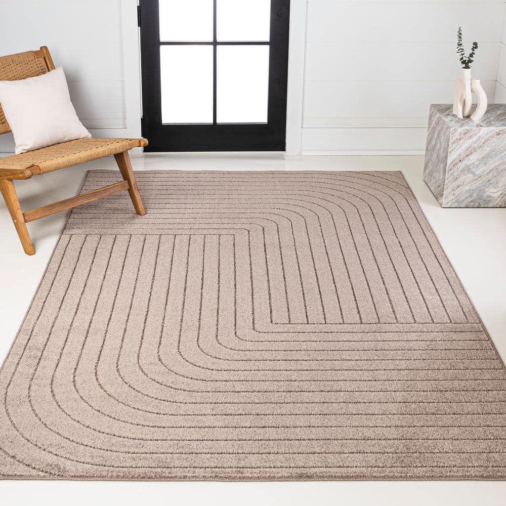 JONATHAN Y Odense High-Low Minimalist Angle Geometric Light Taupe 5 ft ...
