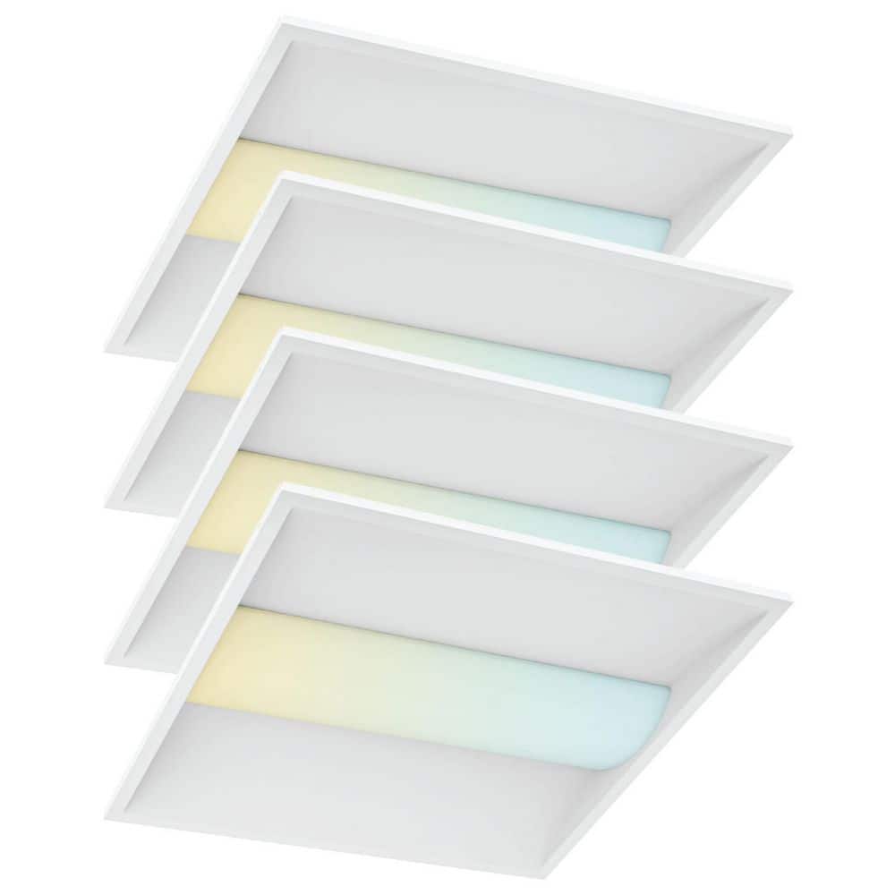 40-Watt 2x2 FT Integrated LED Troffer Light, 3000K-6000K, 2500-5000LM, 0-10V Dimmable, 120-277V ETL DLC Premium 4 Pack price history on PriceWatchPro
