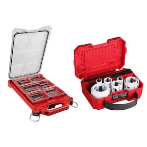 SHOCKWAVE Impact Duty Alloy Steel Screw Driver Bit Set with PACKOUT Case and Hole Dozer Bi-Metal Hole Saw Set (117-Pc)