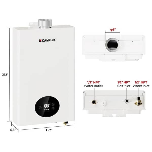 Climatech 3 4.22 GPM 102,000 BTU Propane Tankless Water Heater Indoor White