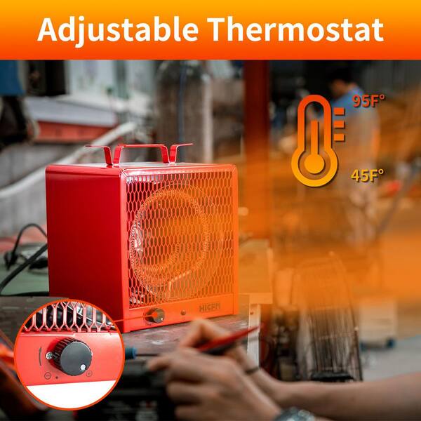Edendirect 4800-Watt Red Electric Garage Heater, Micathermic Space