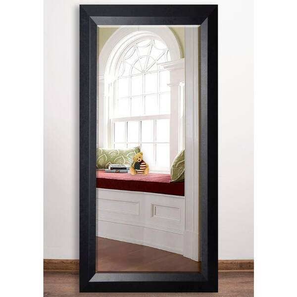 Unbranded 32 in. x 65.5 in. Solid Black Angle Beveled Full Body Mirror