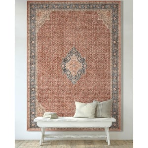 Red Blue 3 ft. 11 in. x 5 ft. 3 in. Asha Lilith Vintage Persian Oriental Area Rug