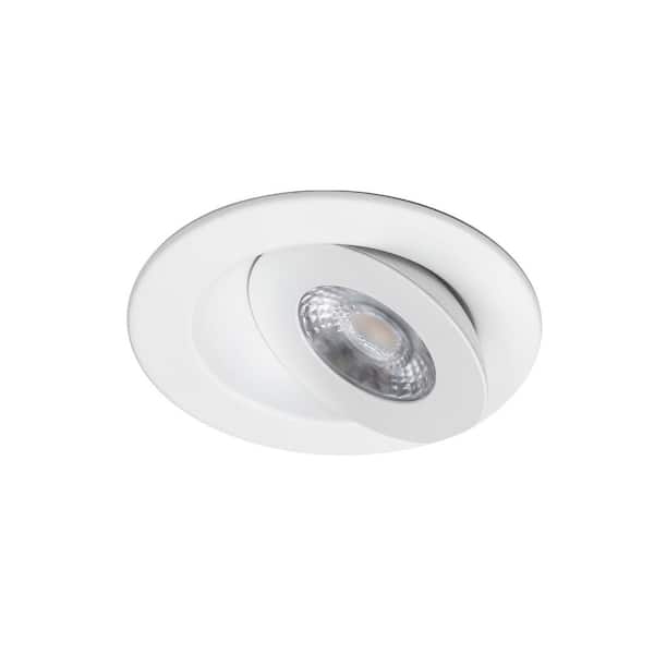 WAC Lighting Lotos 4 in. 3000K Round Remodel Recessed Integrated LED Adjustable Kit in White