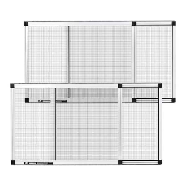2 Piece, Aluminum Frame, Horizontal/Vertical Adjustable Installation, for Home House Expandable Window Screen Set