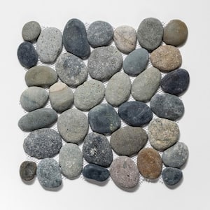 Classic Pebble Mosaic Tile Sample Color River Grey 4 in. x 6 in.