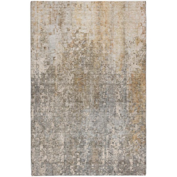 Dream Shag Premium Machine Washable Abstract ADS581 Beige 8 ft. x 10 ft. Area Rug