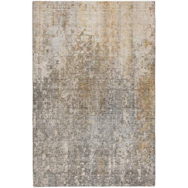 Dream Shag Premium Machine Washable Abstract ADS581 Beige 9 ft. x 12 ft. Area Rug