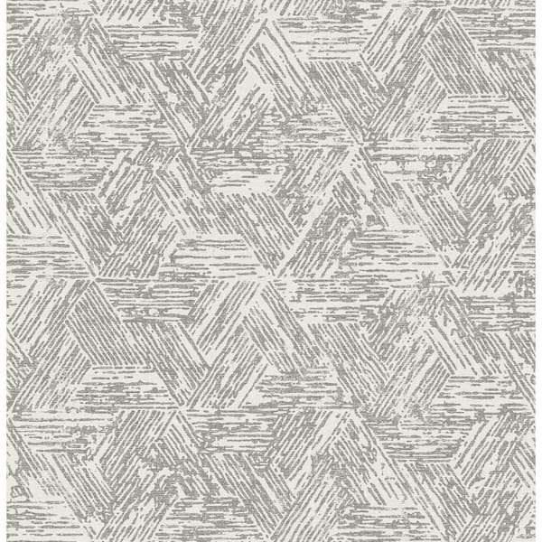 A-Street Prints Retreat Quilted Geometric Black Nonpasted Non Woven Wallpaper Sample
