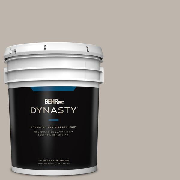 BEHR DYNASTY 5 gal. PPU1812 Graceful Gray OneCoat Hide Satin Enamel