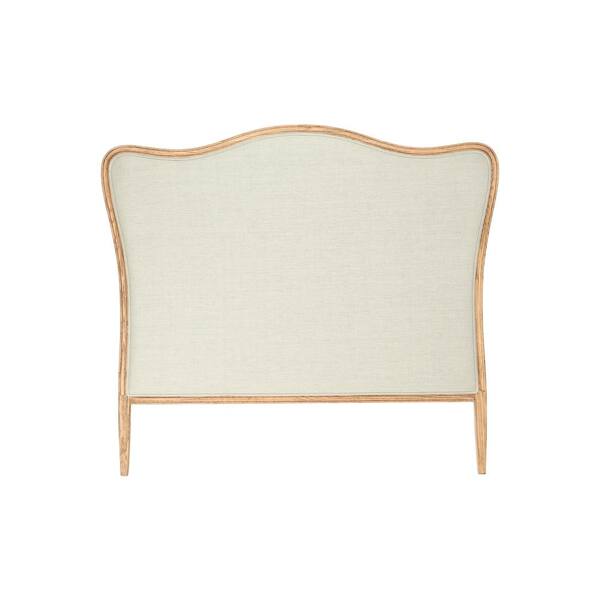 Storied Home Off-White Queen Headboard with Oak Trim