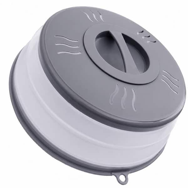 BPA-Free Silicone Plastic Microwave Splatter Cover Vented Food Plate Guard Colander Dishwasher-Safe with Hook Hole