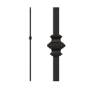 Satin Black 34.1.34-T Mega Single Knuckle Hollow Iron Baluster for Staircase Remodel