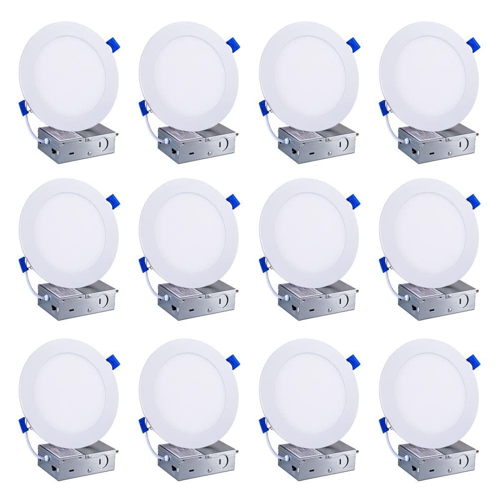 4.7 Inch LED Recessed Ceiling Light with Night Light, 5 CCT Adjustable, 9W 800LM Dimmable LED Downlight(12-Pack) price history on PriceWatchPro