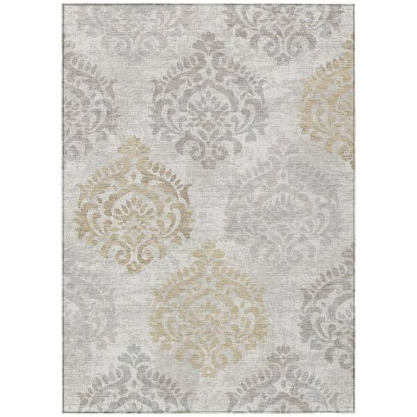 Chantille Machine Washable Indoor/Outdoor Abstract ACN3148 Ivory 9 ft. x 12 ft. Area Rug