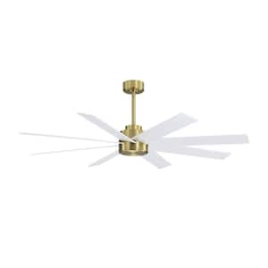 72 in. 8-Plywood Blades Gold and White Indoor Ceiling Fan with Remote