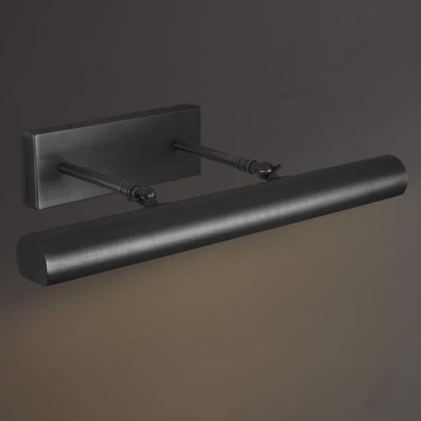 18 in. 3-Light Dimmable LED Hardwired Black Wall Sconce, Adjustable Picture Light for Gallery, Library, Painting, Art