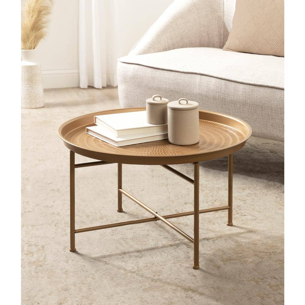 Mahdavi Round Dark Gold Metal Coffee Table