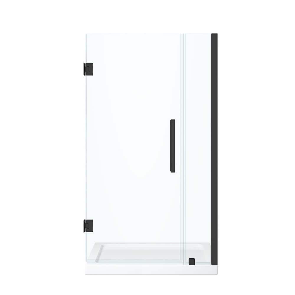 Tampa-Pro 36" Black Frameless Shower Kit with Acrylic Base