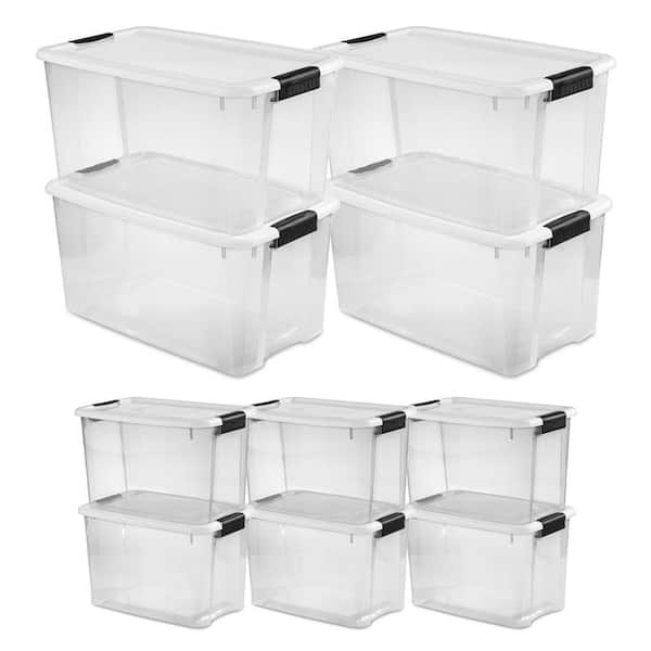 70 & 30 Quart Ultra Latch Storage Container Box and Lid (4 & 6 Pack)