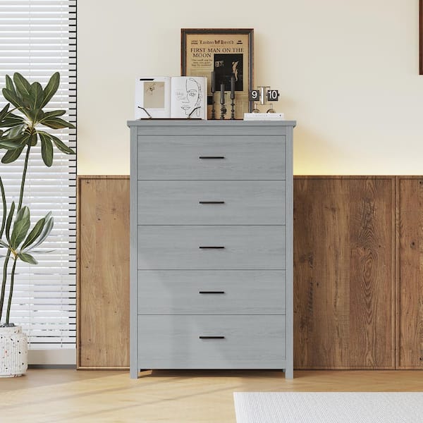 5 drawer dresser grey discount