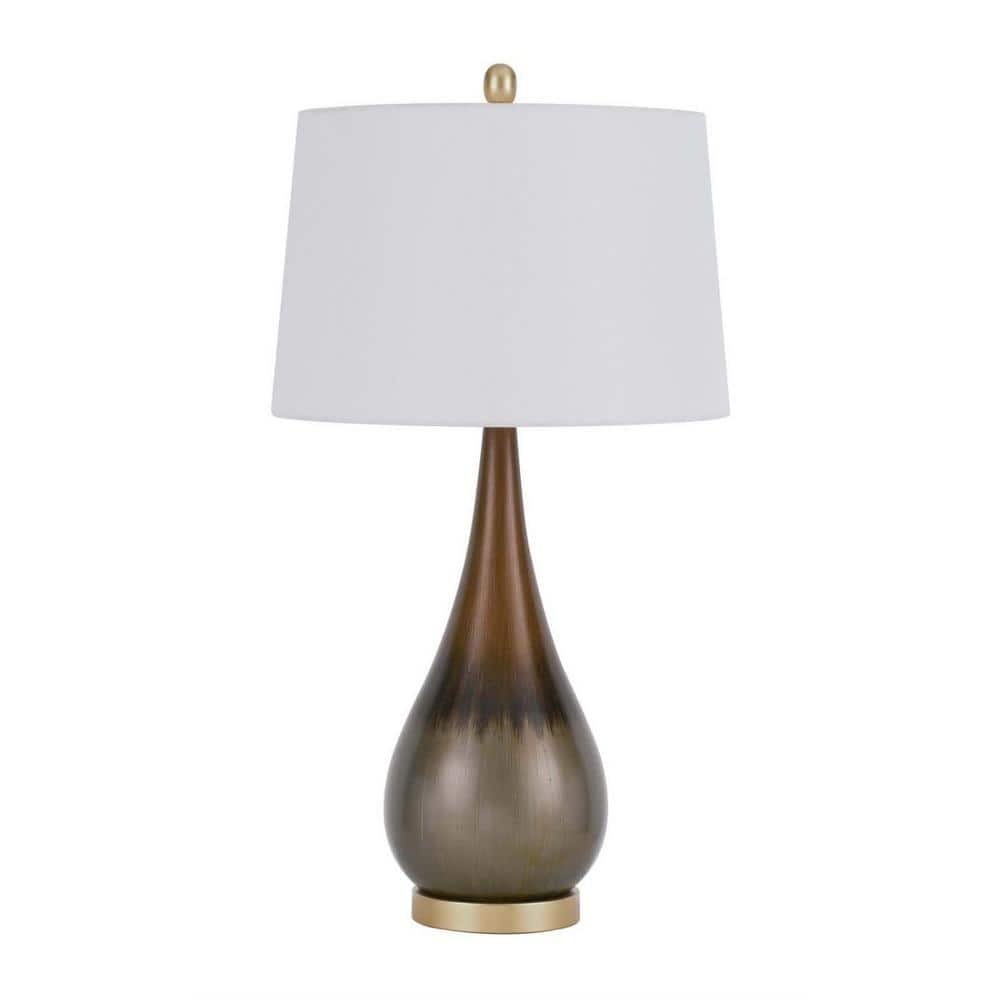 30 in. Taupe Metal Table Lamp with White Empire Shade price history on PriceWatchPro