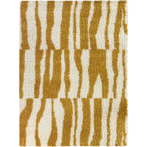 Unbranded Demeter Gold 7 ft. 10 in. x 10 ft. Modern Area Rug