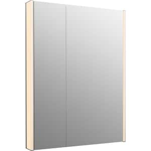 Maxstow 32 in. W x 40 in. H Silver Surface Mount Medicine Cabinet with Lighted Mirror
