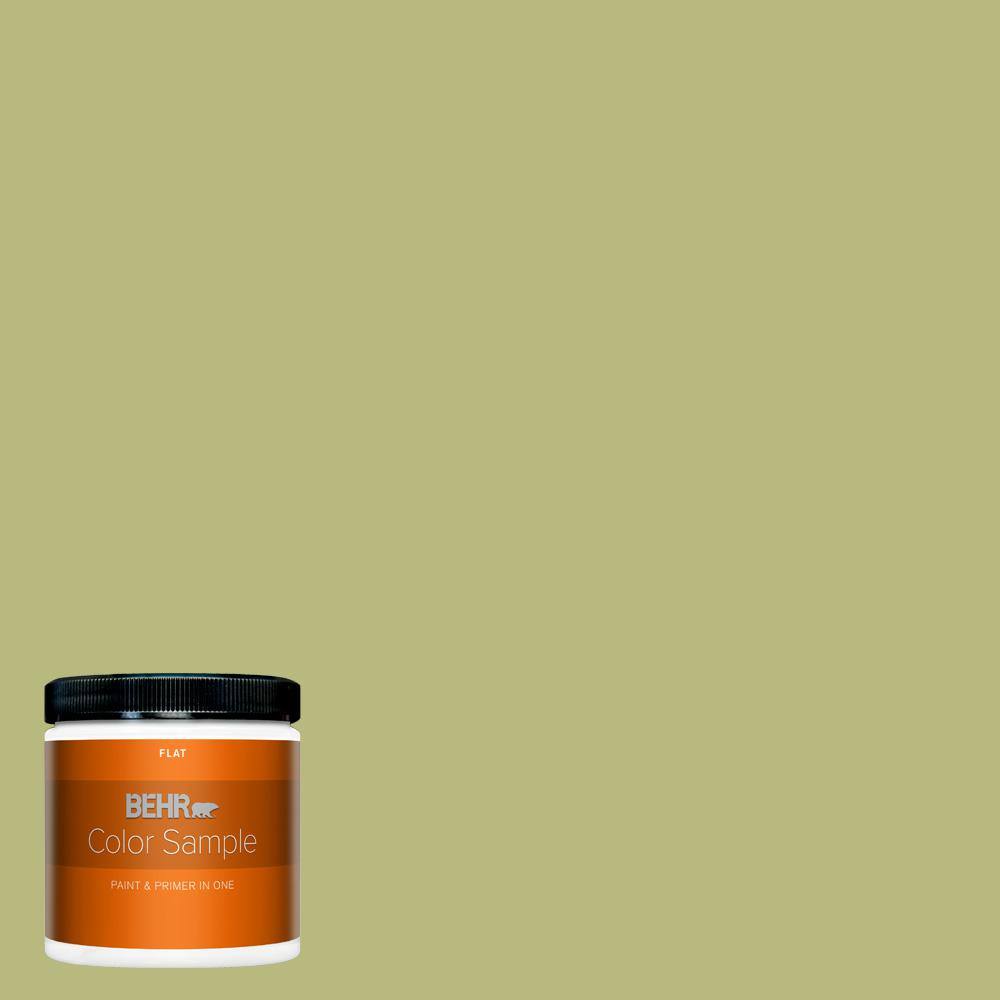 BEHR PREMIUM PLUS 8 oz. 400D5 Grass Cloth Flat Interior Paint and