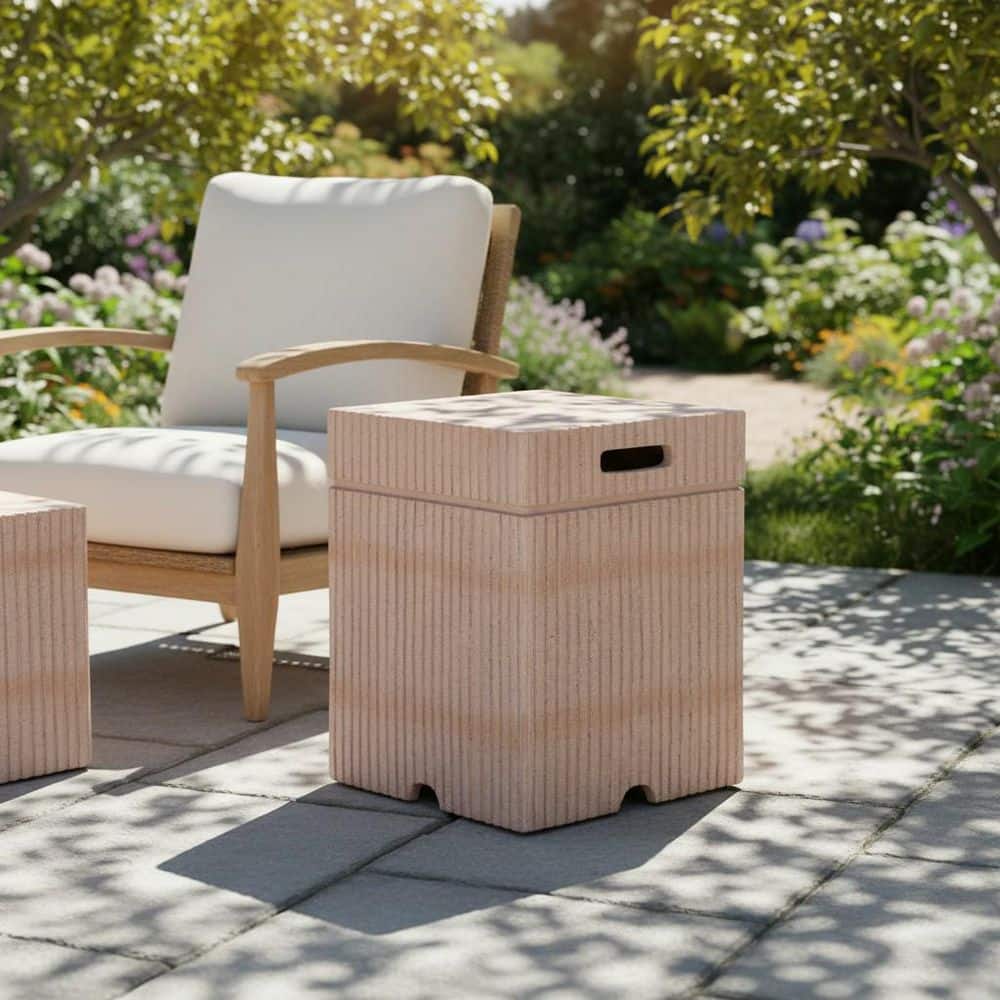 Ivermont Modern Patio Natural Travertine Magnesium Oxide(MGO) Square Outdoor Side Table Tank Holder price history on PriceWatchPro