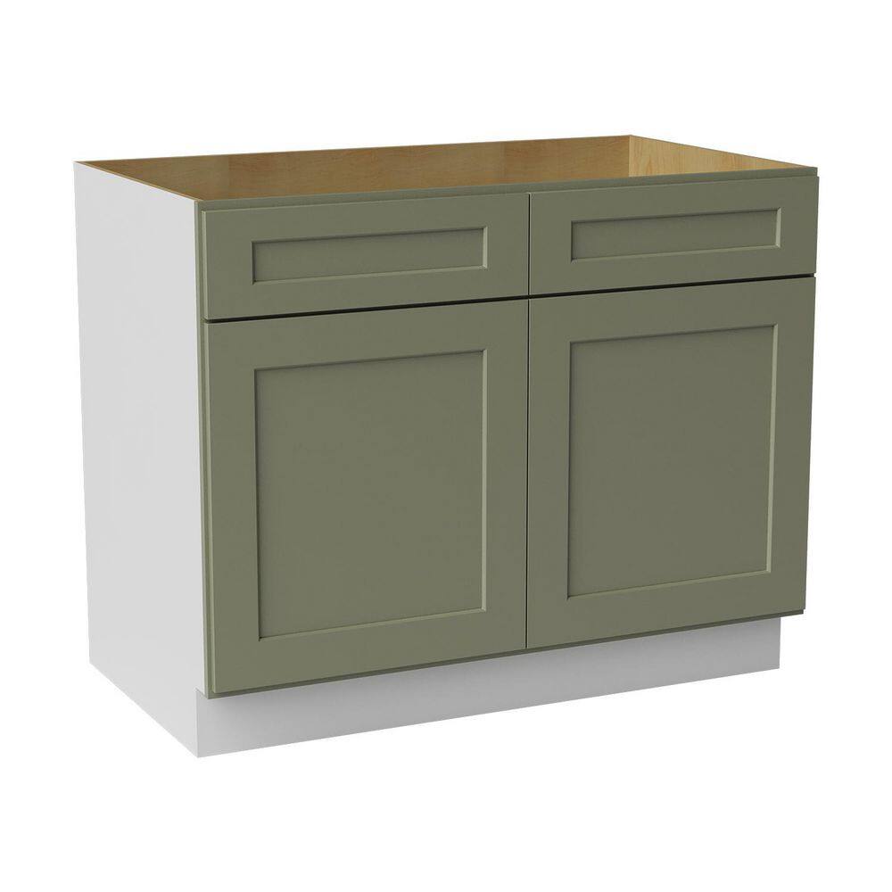 42 in. W x 24 in. D x 34.5 in. H Ready to Assemble Solid Wood Shaker Base Kitchen Cabinet in Sage Green price history on PriceWatchPro