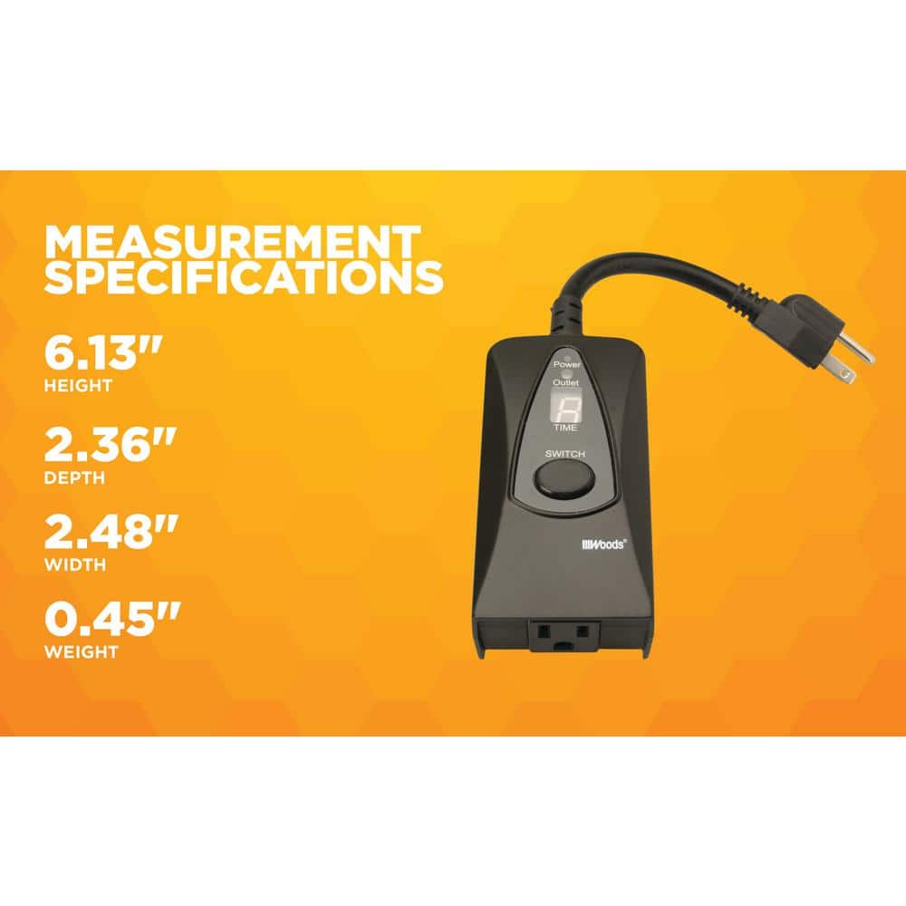 Woods Black 24-Hour Digital Photocell Timer