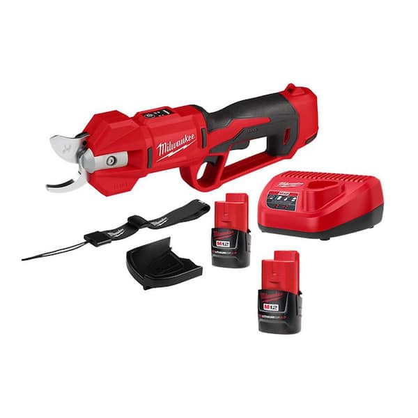 Milwaukee M12 12V Brushless Cordless Brushless Cordless Pruner Kit w/(2) 2.0 Ah Battery, Charger