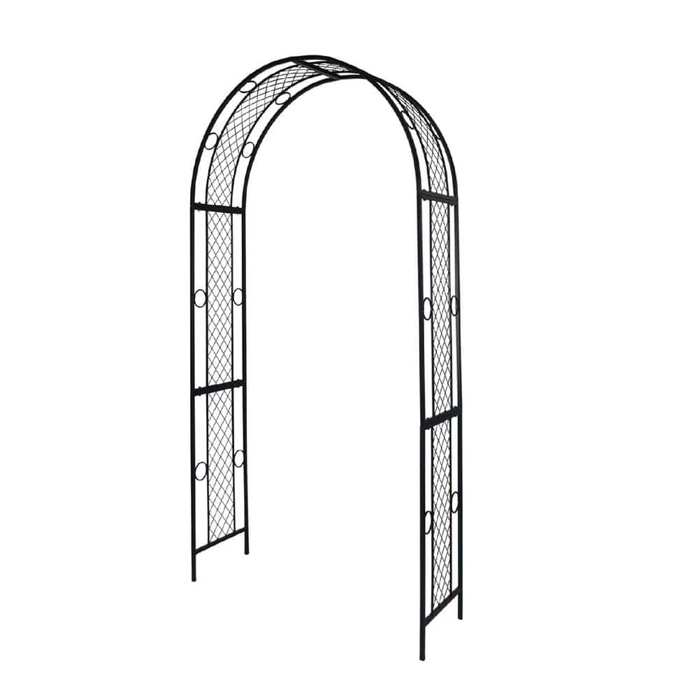 47 in. x 87.5 in. Geometric Metal Iron Garden Arch Arbor Trellis for Garden