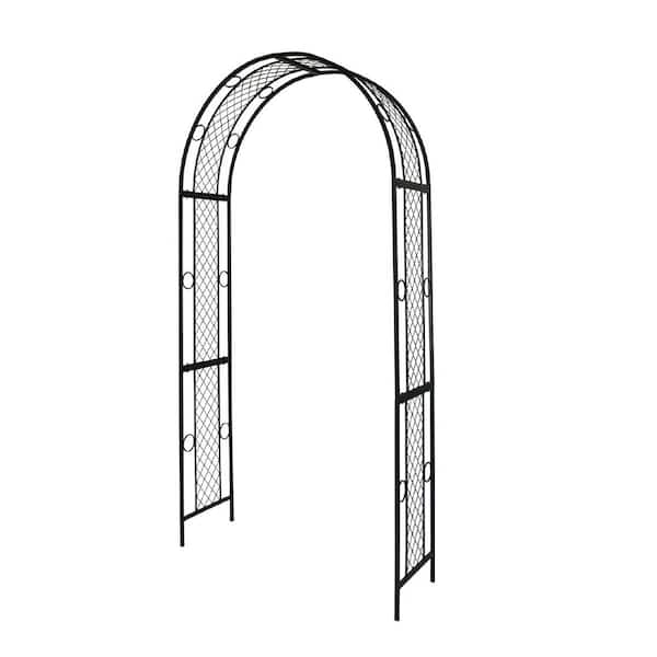 Unbranded 47 in. x 87.5 in. Geometric Metal Iron Garden Arch Arbor Trellis for Garden Climbing Plants, Patio or Wedding Decoration