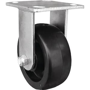 5 in. Black Polypropylene and Steel Rigid Plate Caster with 400 lb. Load Rating