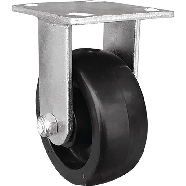 Shepherd 5 in. Black Polypropylene and Steel Rigid Plate Caster with 400 lb. Load Rating